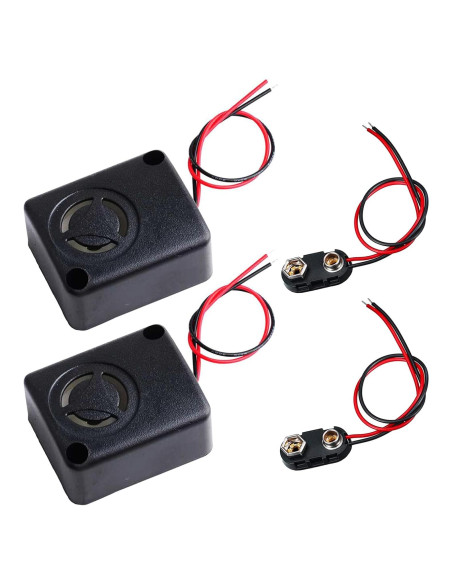 Mini Sirena Piezoeléctrica 12V Wishiot 110dB 2 Piezas
