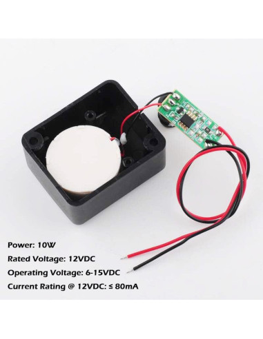 Mini Sirena Piezoeléctrica 12V Wishiot 110dB 2 Piezas