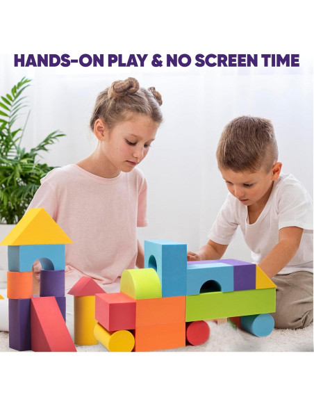 Juego de 34 Bloques de Espuma Jumbo Crafty Happitoys