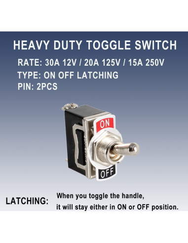 Interruptor de Palanca DMWD 30A 12VDC 2P Negro ON/OFF