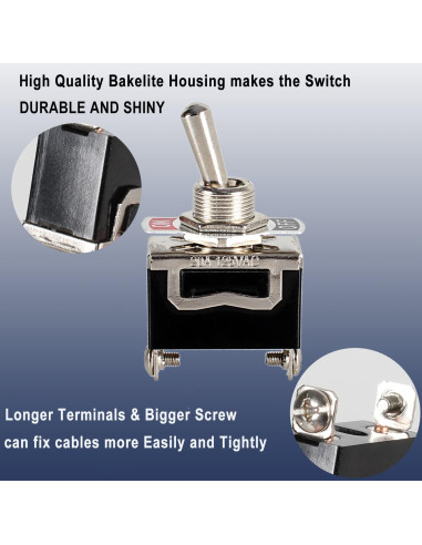 Interruptor de Palanca DMWD 30A 12VDC 2P Negro ON/OFF