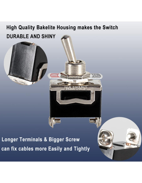 Interruptor de Palanca DMWD 30A 12VDC 2P Negro ON/OFF