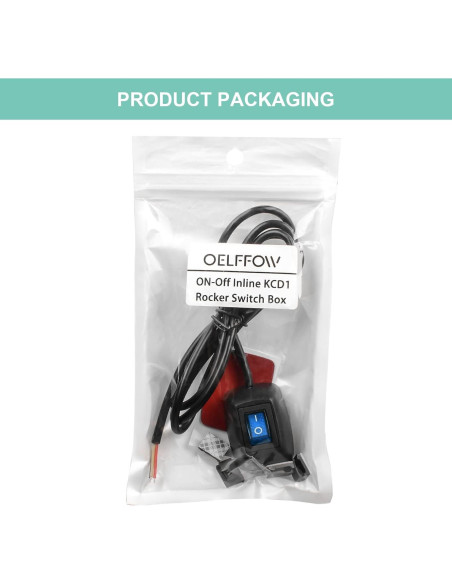 Interruptor de Cable Inline LED Azul OELFFOW KCD1 16A 250V