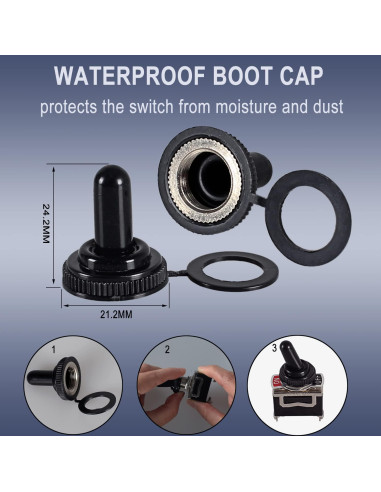 Interruptor de Palanca DMWD 30A 12VDC 2P Negro ON/OFF