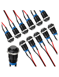 Interruptor pulsador 12mm AccEncyc - IP66, 10PCS, 3A 250V