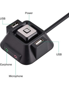 Botón de Encendido de PC Lazmin con Puertos USB y Audio 2
