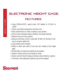 Gage de Altura Digital Starrett 3754-12/300 - Rango 0-30.48 cm 2