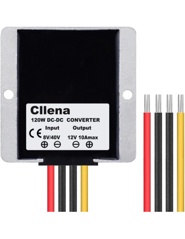 Convertidor DC 8V-40V a 12V 10A Cllena Regulador Impermeable