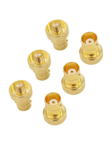 Adaptador Coaxial SMA Femenino a BNC Femenino - Paquete de 6