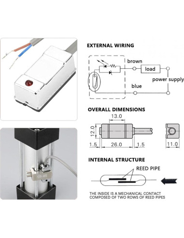 Interruptor de Reeds Magnético CS1-U Yuecoom 5-240V SPST