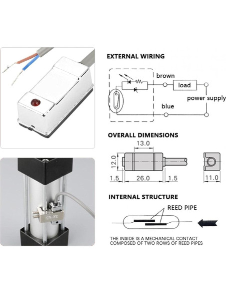 Interruptor de Reeds Magnético CS1-U Yuecoom 5-240V SPST