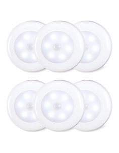 Luz LED con Sensor de Movimiento 6 Pack 7 cm Blanco Frío