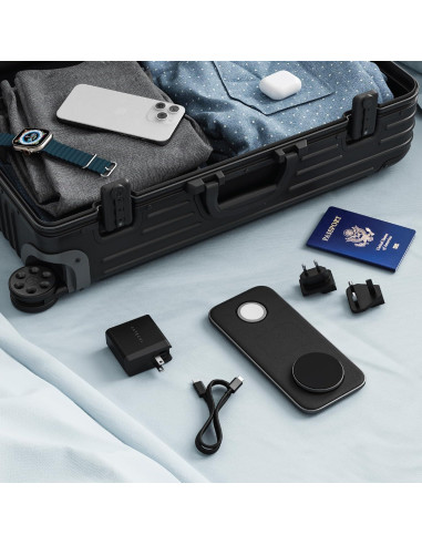 Base de Carga Inalámbrica Satechi Qi2 3 en 1 15W para iPhone