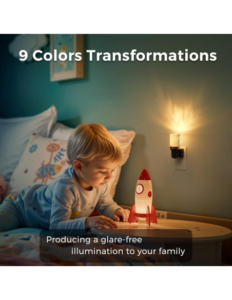 Luz Nocturna LED Regulable LOHAS 2 Paquete RGB con Sensor