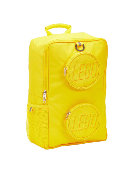 Mochila LEGO Brick Amarillo 40cm con 2 Bolsillos y Cremalleras