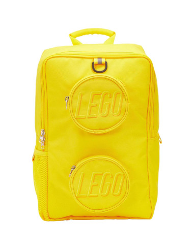Mochila LEGO Brick Amarillo 40cm con 2 Bolsillos y Cremalleras