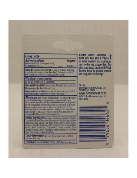 Bálsamo Labial Aloe Vera Banana Boat SPF 45 - 10 Piezas