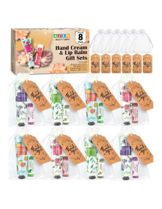 Set de Regalos AZEN 8 Juegos Crema de Manos y Bálsamo Labial