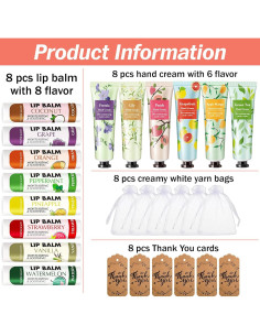 Set de Regalos AZEN 8 Juegos Crema de Manos y Bálsamo Labial 2