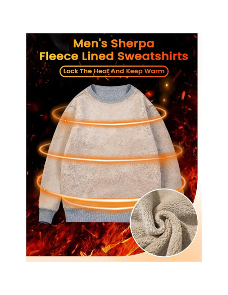 Sudadera Forrada de Sherpa para Hombre MAGCOMSEN Roja Mediana