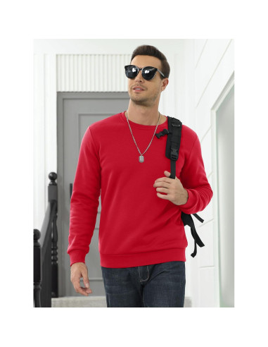 Sudadera Forrada de Sherpa para Hombre MAGCOMSEN Roja Mediana