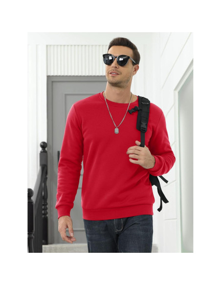 Sudadera Forrada de Sherpa para Hombre MAGCOMSEN Roja Mediana
