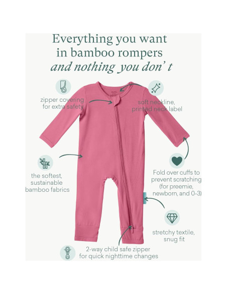 Mono de Manga Larga PurComfy para Bebé 0-3 Meses Rayón Suave