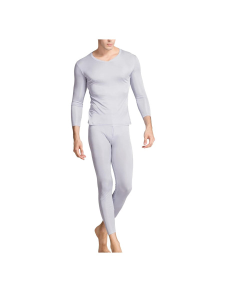 Pantalones Largos de Seda para Hombre Grenasasilk X-Large Gris