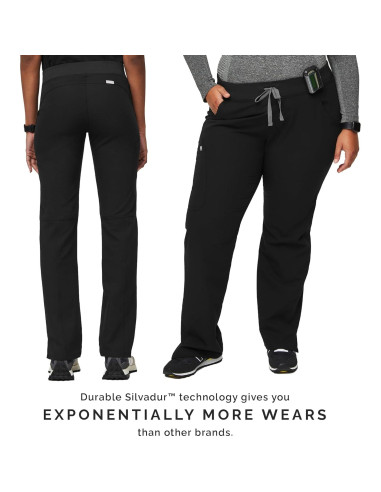 Pantalones de Scrub Cargo FIGS Kade para Mujeres - Negro, 4 Bolsillos