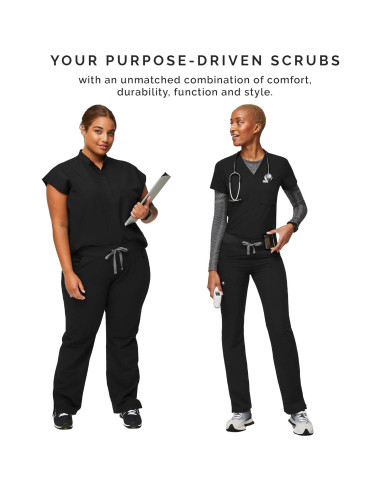 Pantalones de Scrub Cargo FIGS Kade para Mujeres - Negro, 4 Bolsillos