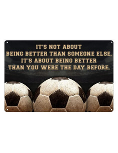 Letrero de Lata Fútbol 20x30 cm - Motivacional para Bar o Jardín