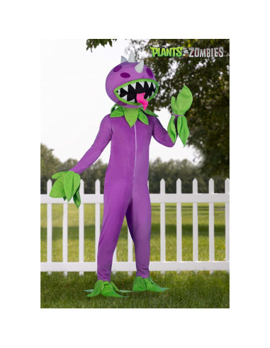 Disfraz Chomper Plantas Vs Zombies Adulto Morado con Máscara