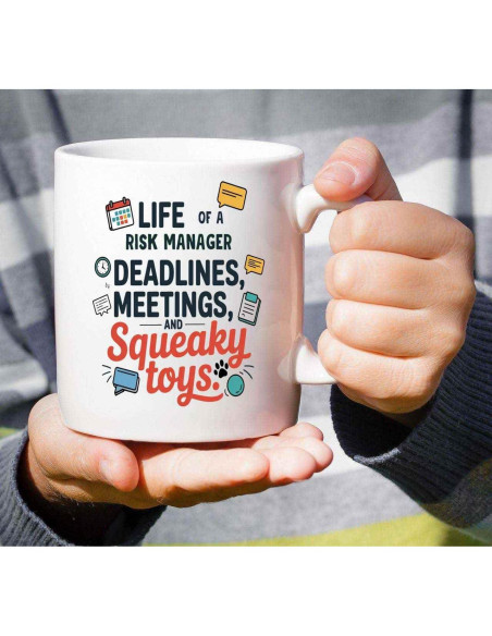 Taza de Café Cerámica 11 Oz Gerente de Riesgos Divertida