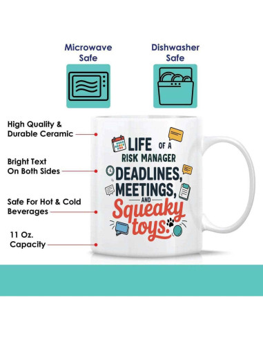 Taza de Café Cerámica 11 Oz Gerente de Riesgos Divertida