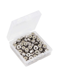 Tuercas de Bloqueo de Nylon 6-32 binifiMux 100 Piezas Acero Inoxidable
