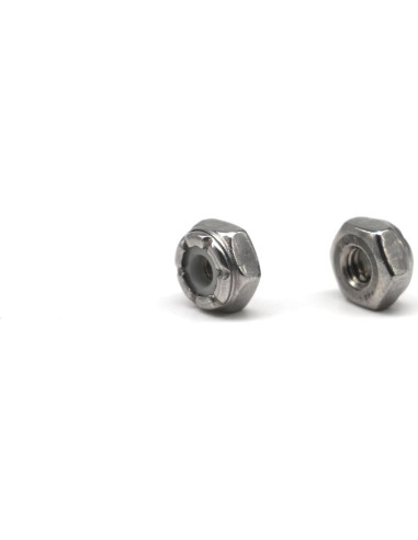 Tuercas de Bloqueo de Nylon 6-32 binifiMux 100 Piezas Acero Inoxidable