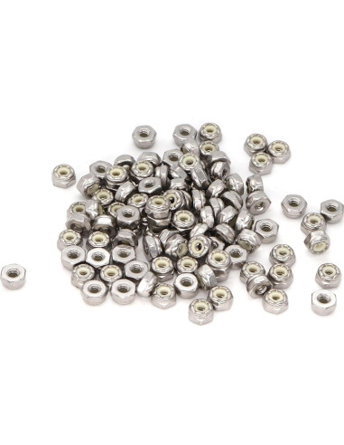Tuercas de Bloqueo de Nylon 6-32 binifiMux 100 Piezas Acero Inoxidable