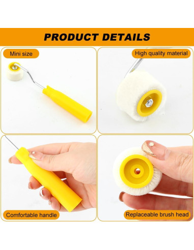 Set de Rodillos Mini y Pincel Velarionna para Pintura de Precisión