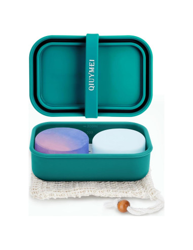 Contenedor de Jabón de Viaje QIUYMEI Verde con Drenaje