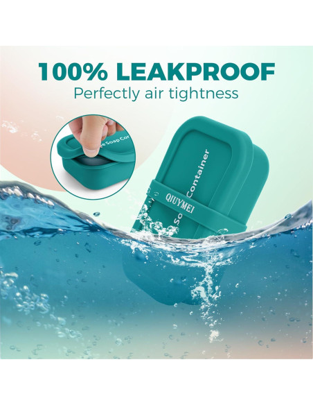 Contenedor de Jabón de Viaje QIUYMEI Verde con Drenaje