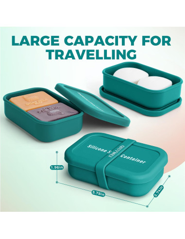 Contenedor de Jabón de Viaje QIUYMEI Verde con Drenaje