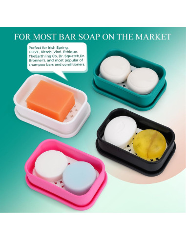 Contenedor de Jabón de Viaje QIUYMEI Verde con Drenaje