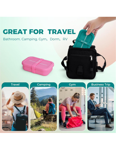 Contenedor de Jabón de Viaje QIUYMEI Verde con Drenaje