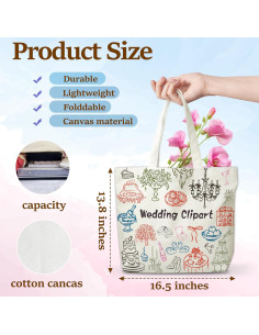 Bolsa de Lona Estilo Minimalista TCHOND 42x34.8cm 2