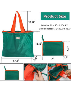 Paquete de 4 Bolsas de Compras Reutilizables Covzoe 43.9x41.9cm 2