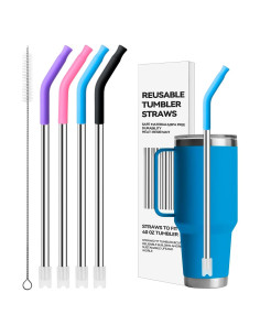 Popotes de Acero Inoxidable Bluwing para Vaso YETI 42 oz - 4 Piezas