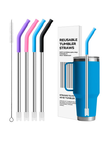 Popotes de Acero Inoxidable Bluwing para Vaso YETI 42 oz - 4 Piezas