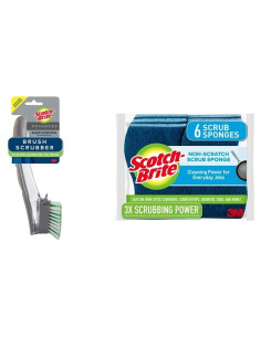 Escobilla de Cocina Scotch-Brite con Dispensador de Jabón y 6 Esponjas