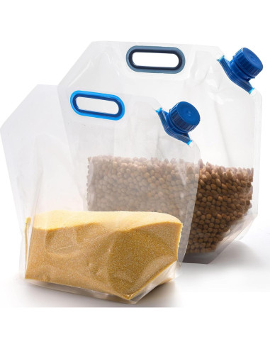 AVLA 6 Bolsas Plegables de Agua 5.7L Plástico Claro Camping