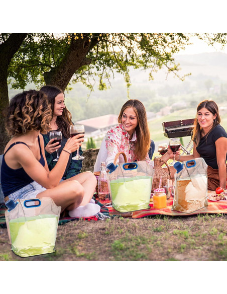 AVLA 6 Bolsas Plegables de Agua 5.7L Plástico Claro Camping